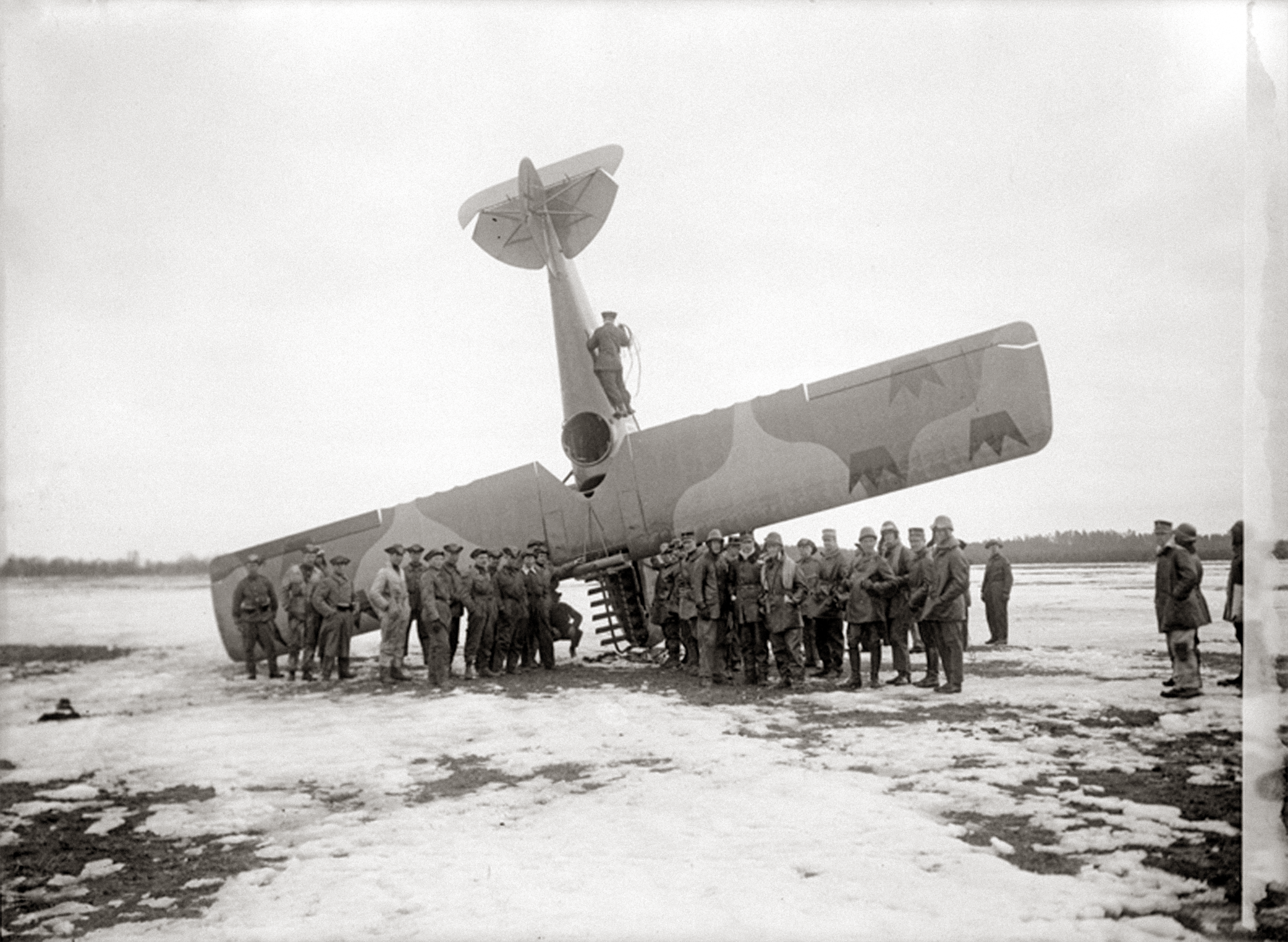 Ännu ett haveri Svenska flygvapnet, Malmen, störtad FVM S 18, 1924.
